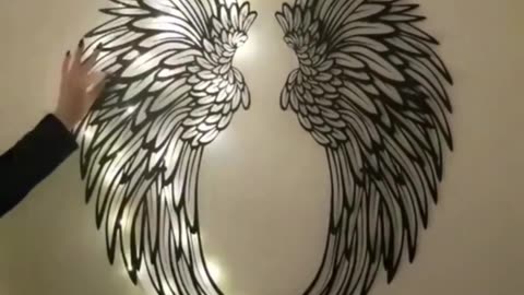 Black Angel Wings Metal Wings Craft Wall Art Pendant