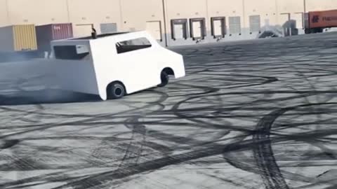 A Harley Powered Milkman Car Donut Drifting