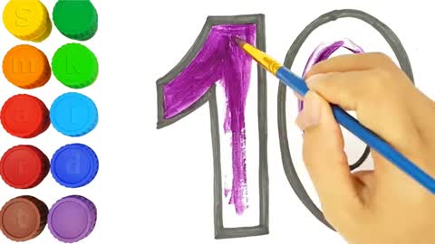 Drawing and coloring 1to10 and learning Count numbers 1to10 | How to draw numbers