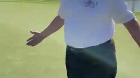 President Trump just made a hole in one. Video taken from the official Donal Trump on Telegram.