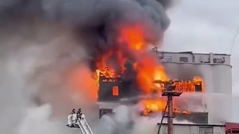 Another food production plant has caught fire.