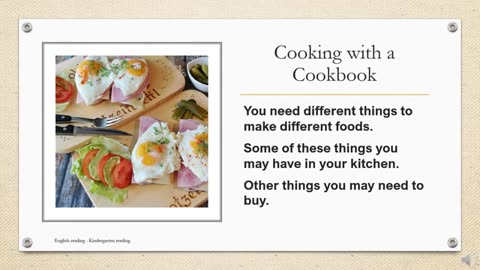 English for Kindergarten 5. Cooking with a Cookbook (Reading)