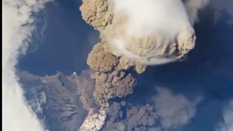 Nasa Sarychev volcano Eruption from the international space station