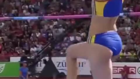 Beautiful women's high jump