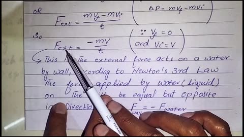 Force due to Ejection of liquid or due to water flow #class11th #1styear #farukhphysics #waterflow