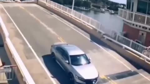 Car crash on opening bridge