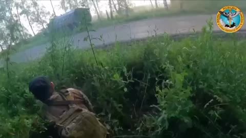 Ichkerian fighters ambushing a Russian transport truck inside Russia.