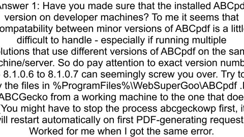 ABCPdf Failed to add HTML RPC to Gecko engine process failed