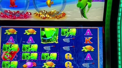 BIG GREEN FISHIE WIN!!! #slotwin #jackpot #bonusfeature #casinogame #gambling #slotmachine