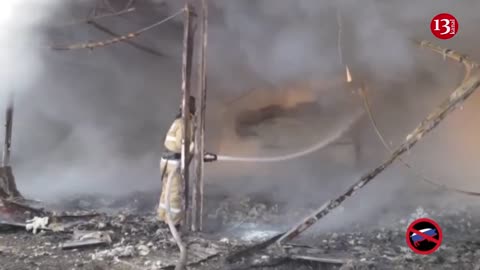 An image of a fire covering an area of more than 1700 square meters in Krasnoyarsk region of Russia