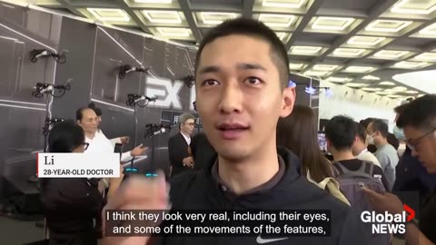 Hyper-realistic androids show off emotional range in Beijing