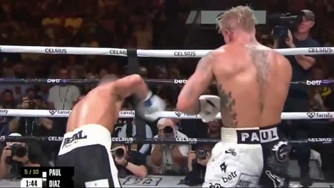 Jake Paul Knocks Down Nate Diaz!