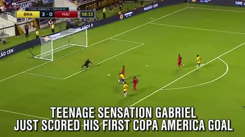 Brazilian teenage sensation Grabriel gets his first Copa America goal