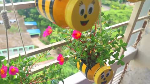 Ingenious plastic bottle beehive pot design