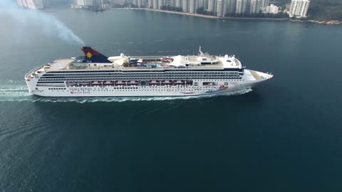 Cruise Ship Big Ship Ariel shot