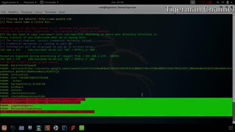 Setoolkit Kali Linux - Harvester login Gmail