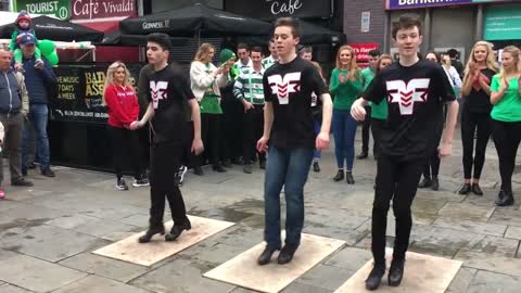 Fusion Fighters Dance Crew Perform in Temple Bar, Dublin