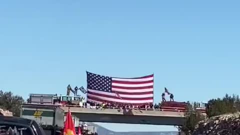 US convoy for freedom rolling through Arizona en route to Washington DC.