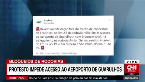 Protesto impede acesso ao aeroporto de Guarulhos, em SP | AGORA CNN