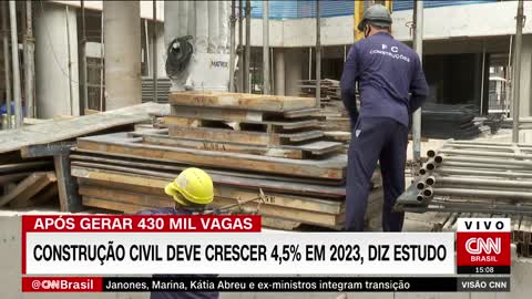 Após gerar 430 mil novas vagas, construção civil deve crescer 4,5% em 2023, diz estudo | VISÃO CNN