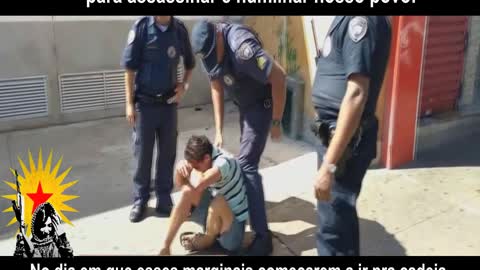 Brazilian police, steal blankets from homeless people, and beat up the poor guy!