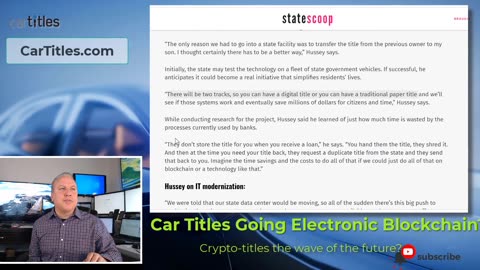 Car Titles Are Going to Blockchain?