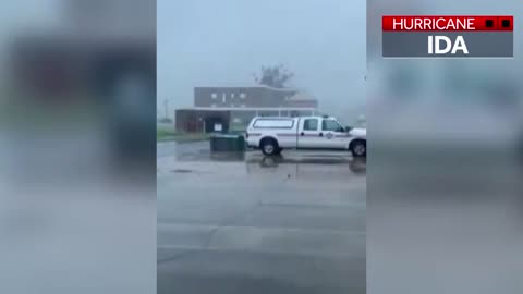 Hurricane Ida rips the roof off Lady of the Sea Hospital in Galliano LA