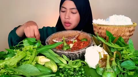 PESTA LALAPAN | MUKBANG LALAPAN MENTAH IKAN ASIN SAMBEL TERASI | MUKBANG ASMR