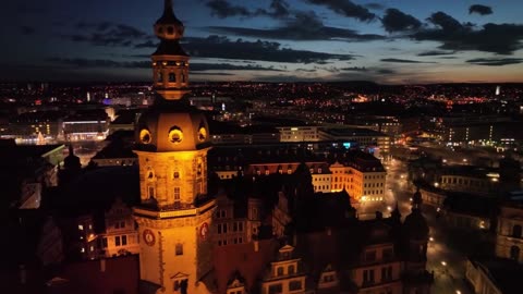 Outdoor aerial photography, the beauty of the evening sunset in American cities