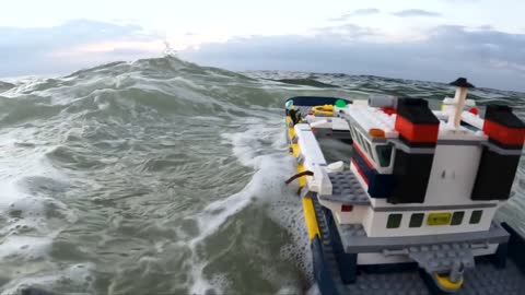 Lego Ships Fight Wave Onslaught (And Fails)