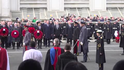 King Charles III arrives for Remembrance Day celebrations in the UK