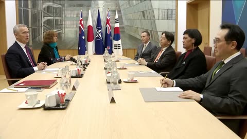 Nato: NATO Secretary General Jens Stoltenberg with representatives of Australia, New Zealand, Japan and South Korea - April 5, 2023