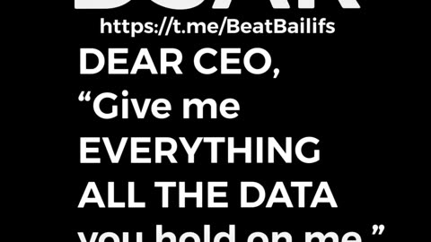 DSAR | DEAR CEO COME CLEAN ABOUT ME