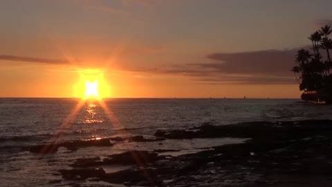 Honolulu, HI — Diamond Head Beach Park - Sunset