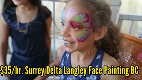 Richmond BC $35/hr. Surrey Delta Langley Face Painting BC