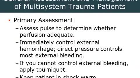 AEMT Ch 42 Multisystem Trauma and Trauma Resuscitation