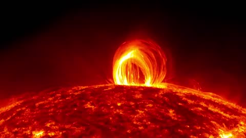 Fiery Looping rain on the Sun