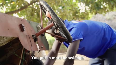 How this boy made the first car in his Village.