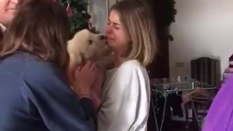 Girls Get A Surprise Puppy