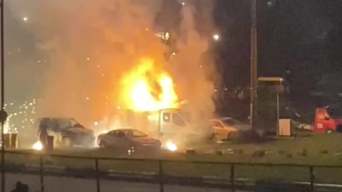 Fireworks Filled Vehicle Ignites in Unplanned Fireworks Spectacular