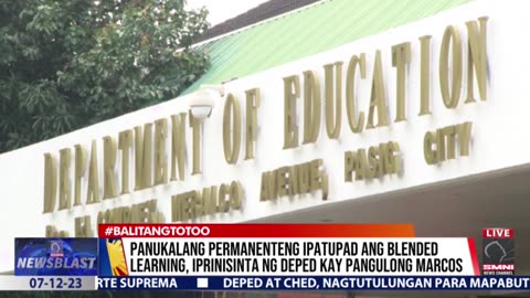 Panukalang permanenteng ipatupad ang blended learning, iprinisinta ng DepEd kay PBBM