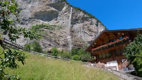 The beautiful Lauterbrunen Valley in Switzerland, a summer hiking trip