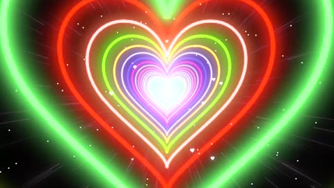 1019. Heart Background🌈Rainbow Tunnel Heart Background - Heart Lights Background