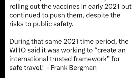 Top WHO Official Testifies Vax Passports Were a Scam to Push Fake Covid Shots