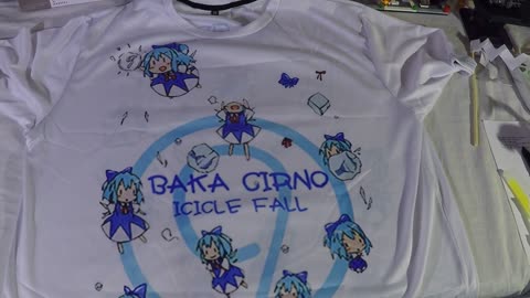 A blurry baka shirt unboxing.