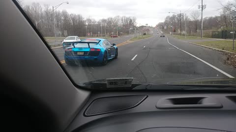 Blue Audi R8 by. Jack the irish wolfhound