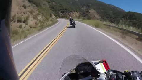 Ojai canyon 6/4/2016 helmet cam part1 Ducati Panigale 1199 tri-color