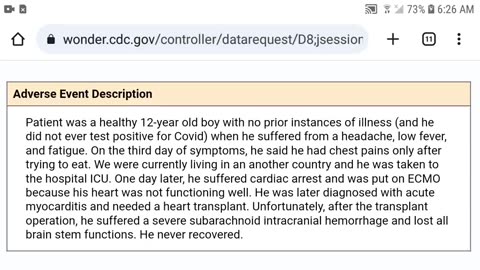 MIRROR: VAERS: HEALTHY 12 YEAR OLD BOY SUFFERS CARDIAC ARREST!