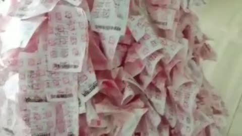 Woman shows off dress made of 4D tickets, hailed as Miss Singapore Pools