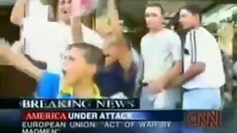 Palestinians celebrating the 9/11 terrorist attacks against the United States in 2001.